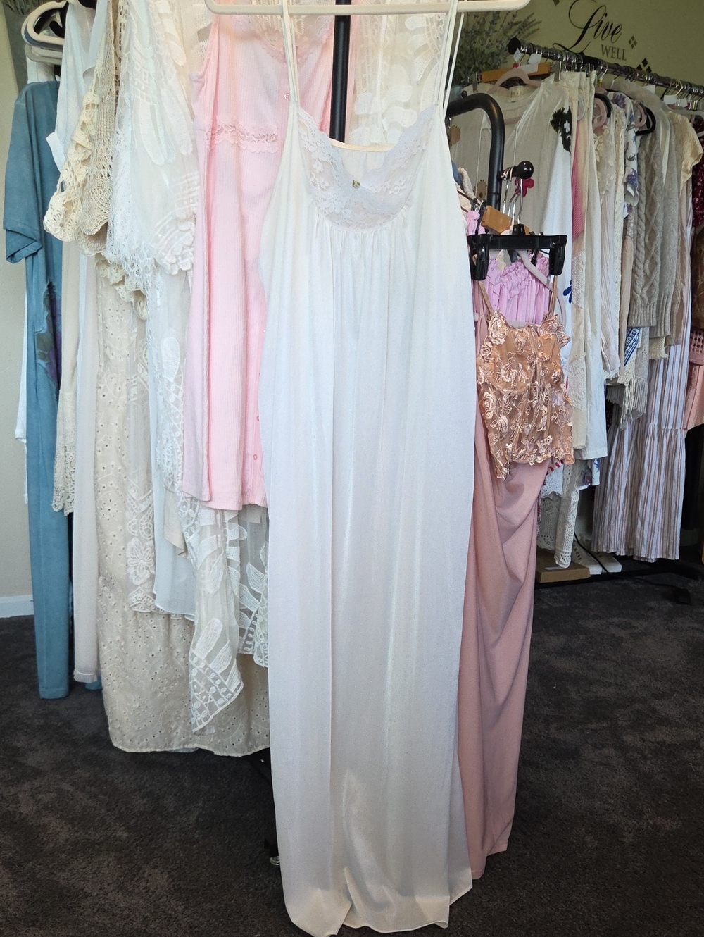 Women's White Lace-Trim Nightgown - Classic Sleepwear
